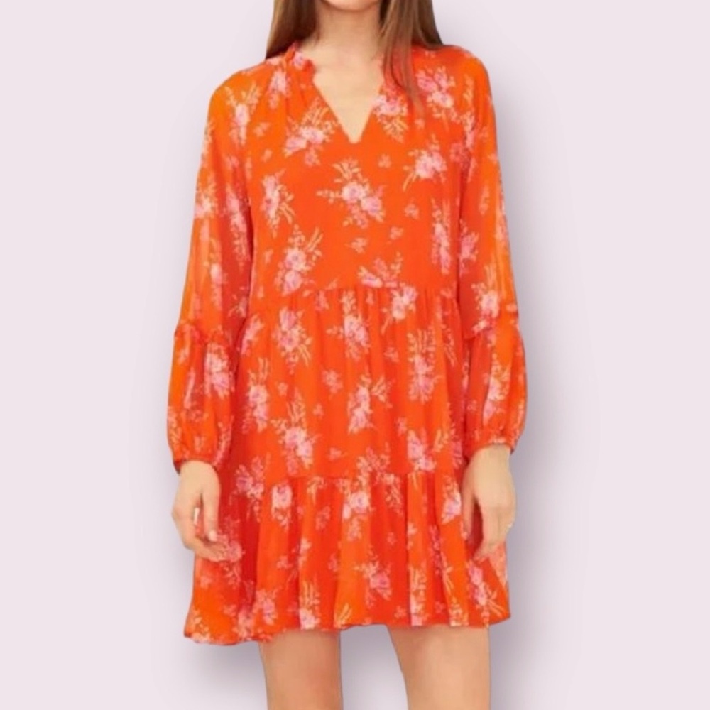 Vince Camuto Orange Floral Dress Women's
LARGE Lightweight Fashion Dress - Picture 1 of 8